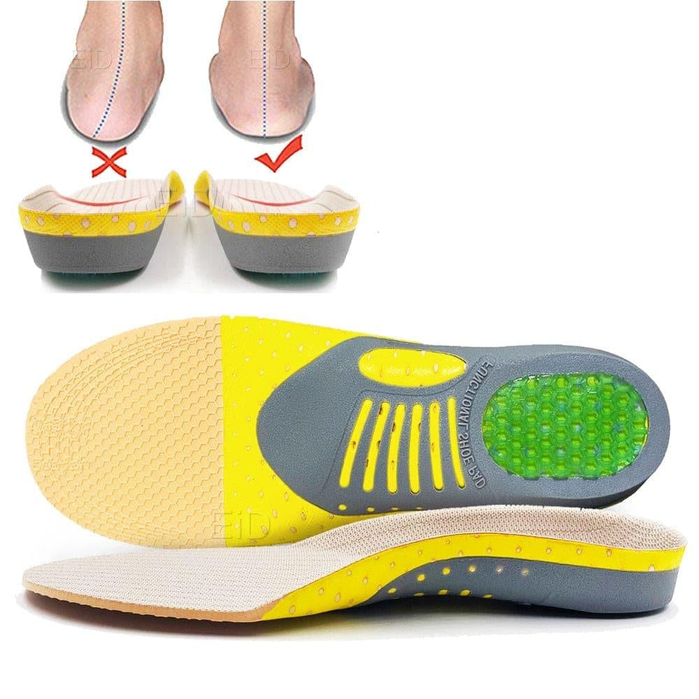 Gel Insoles with Arch Support and Heel Cup for Flat Feet, Pair