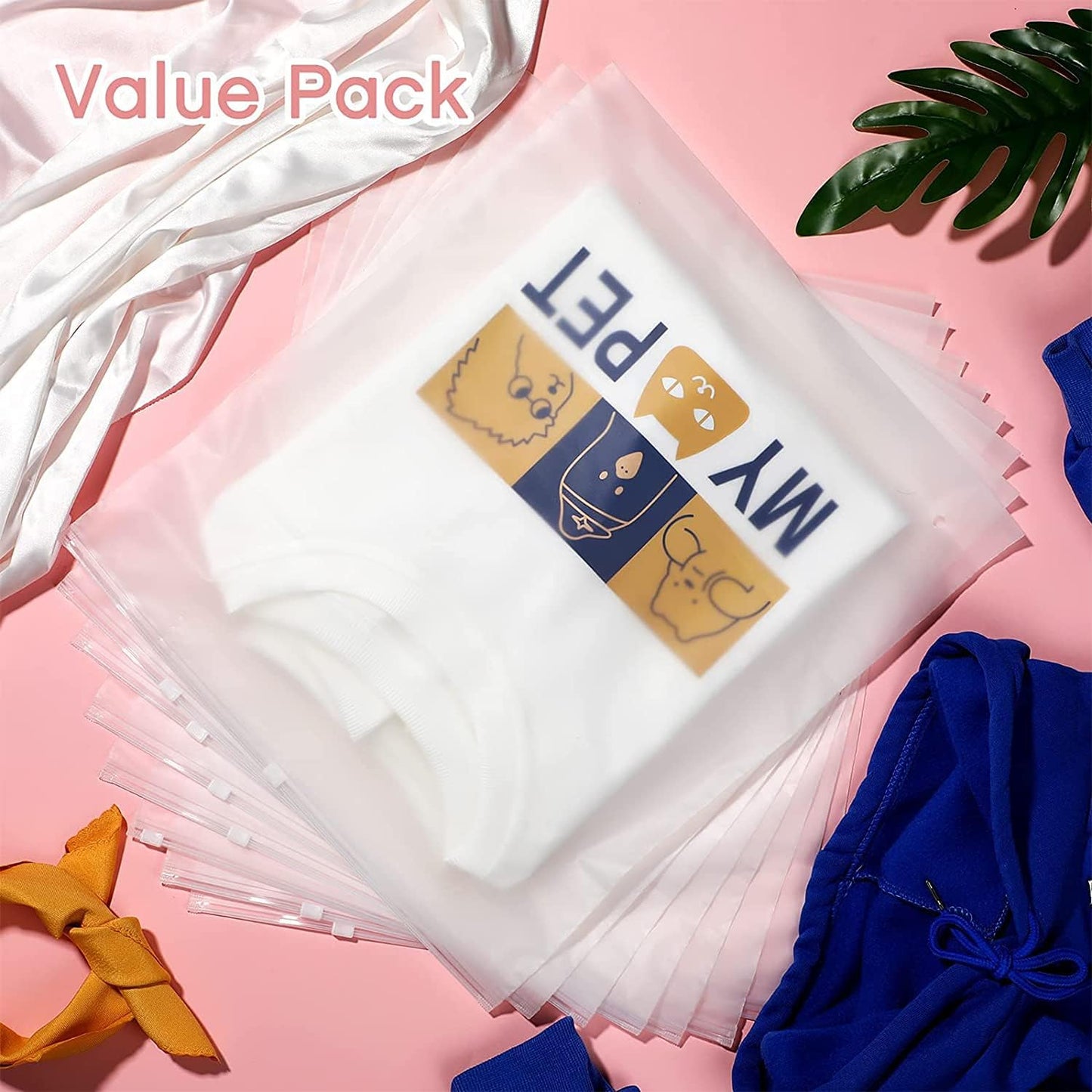 Frosted Zip Storage Bags with Slide Closure and Ventilation Holes, 20-Pack