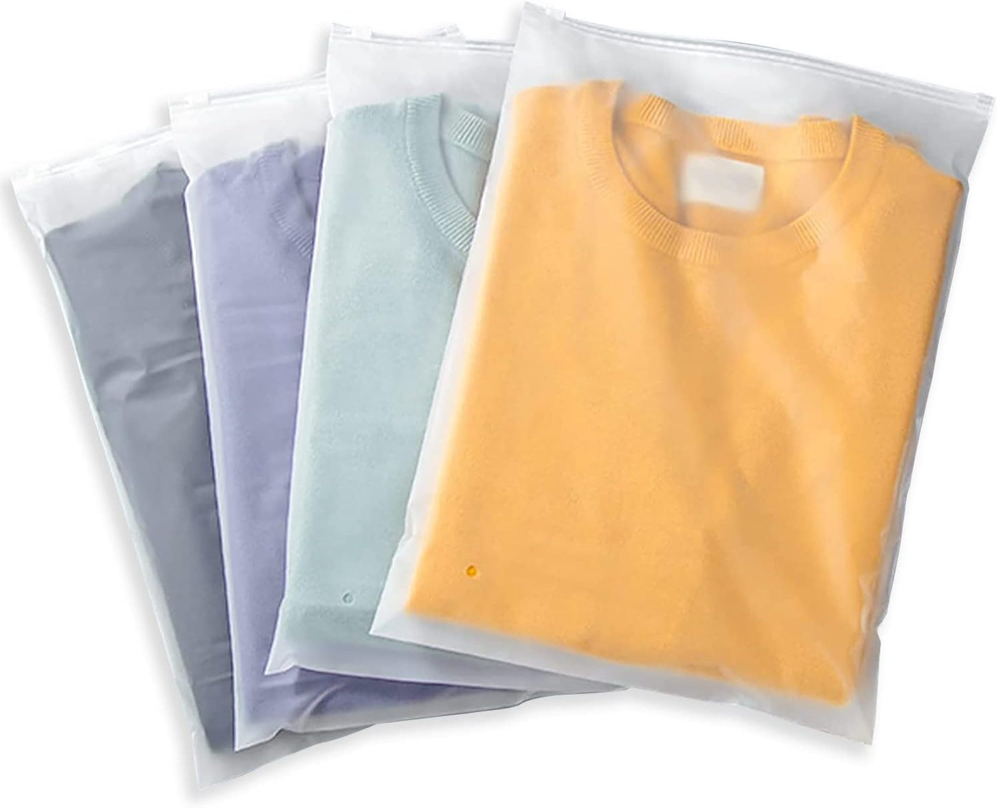 Frosted Zip Storage Bags with Slide Closure and Ventilation Holes, 20-Pack