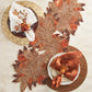 Harvest Cornucopia Napkin Ring with Berries and Pumpkins, Set of 4