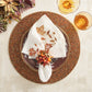 Harvest Cornucopia Napkin Ring with Berries and Pumpkins, Set of 4