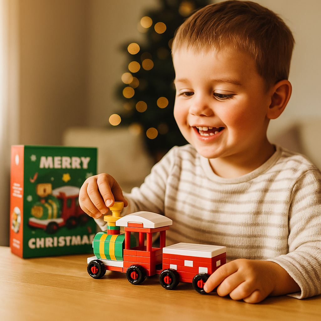 Holiday Character Building Blocks with Interlocking Pieces and Illustrated Instructions