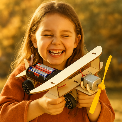 Building Set with Hydraulic Arm and Propeller Plane, Working Mechanics Models