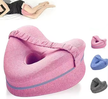 Memory Foam Knee Pillow with Elastic Strap and Hollow Center Design