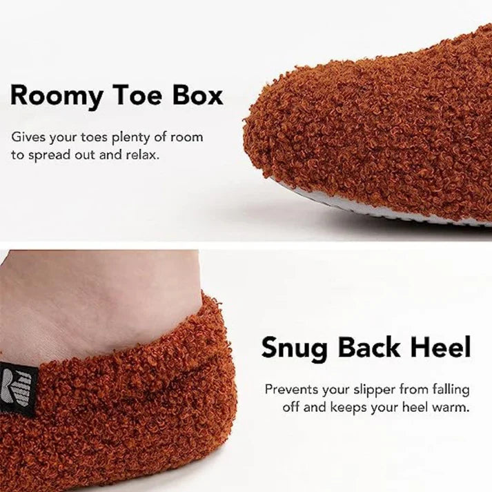Sherpa Fleece Slipper with Memory Foam Footbed and Rubber Sole, Machine Washable