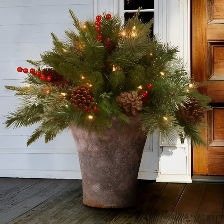 LED Urn Filler with 35 Warm White Lights and Timer, 18 Inch Base