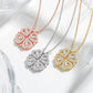 Four Heart Clover Pendant Necklace with Preserved Roses and Gift Box