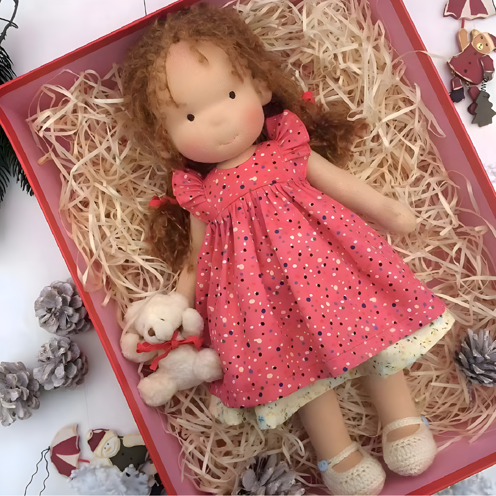 Soft Cotton Doll with Wool Stuffing and Neutral Features for Toddlers