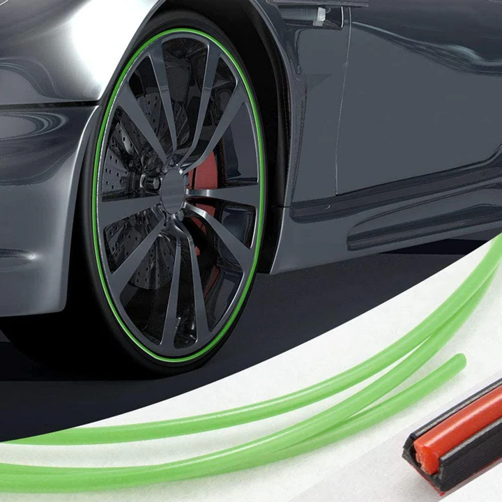 Rubber Wheel Rim Protector Strip with Adhesive Backing, 8 Meter Length
