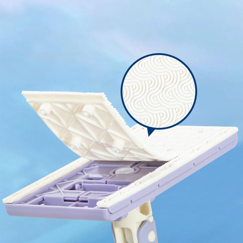 Hands-Free Mop with Automatic Cloth Switching and 360 Degree Swivel Head, Foldable Handle