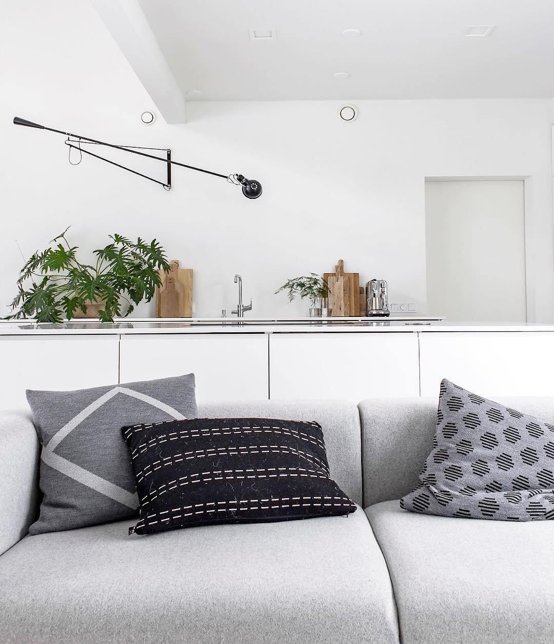 Adjustable Wall Lamp with Swinging Arm and Cast Iron Counterweight, 80.7 inches