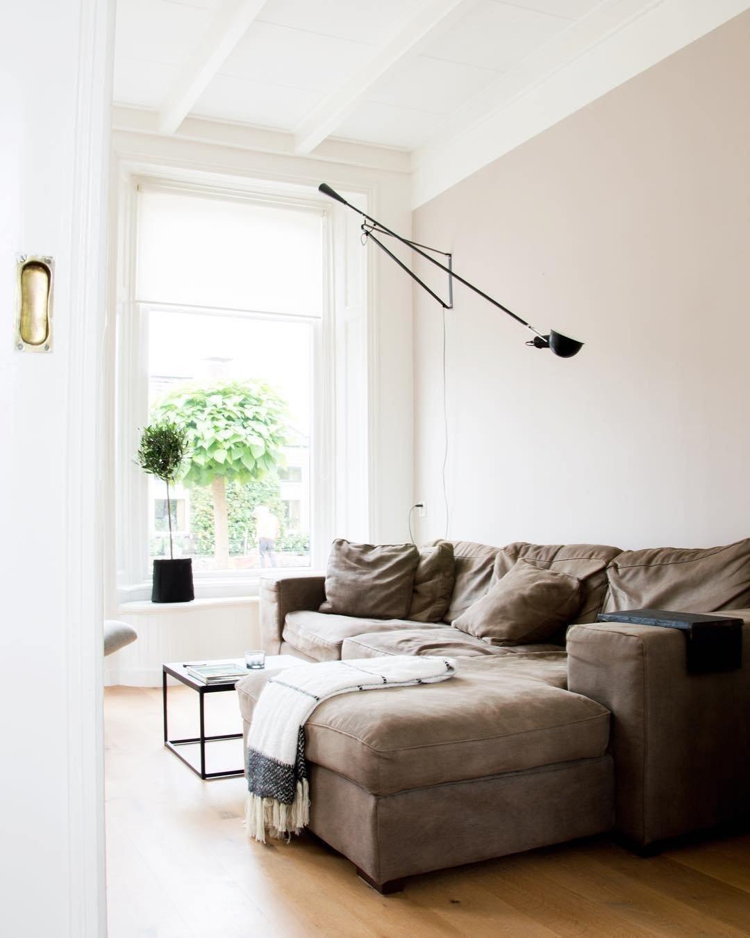 Adjustable Wall Lamp with Swinging Arm and Cast Iron Counterweight, 80.7 inches