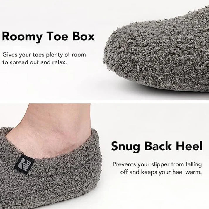 Sherpa Fleece Slipper with Memory Foam Footbed and Rubber Sole, Machine Washable