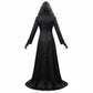 Vampire Lady Cosplay Outfit with Jacquard Coat and Floor Length Gown, Choker Pendant