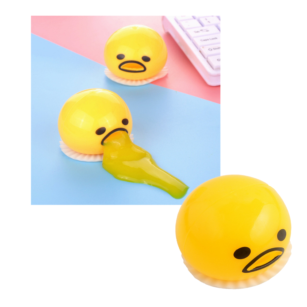 Vomiting Egg Toy with Projectile Goo Action and Suction Feature, 4 Colors