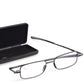 Folding Reading Glasses with 90° Spring Hinge and Stainless Steel Frame, Ultra Compact