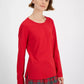 Plaid Pajama Set with Long Sleeve Crewneck Top and Drawstring Pants, Hip Pockets