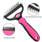 Undercoat Removal Brush with Rounded Steel Teeth for Medium to Long Fur