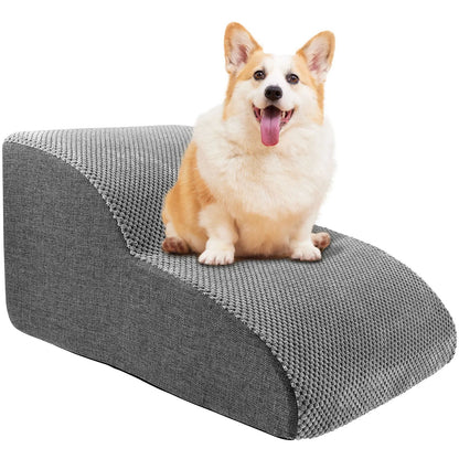 Pet Stairs with High Density Foam and Removable Washable Cover, Gentle Incline