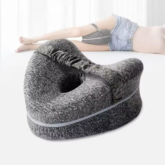 Memory Foam Knee Pillow with Elastic Strap and Hollow Center Design