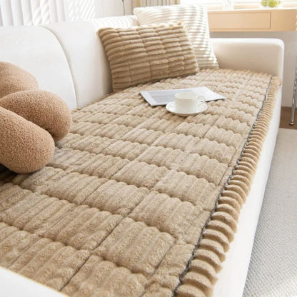 Sofa Cover with Anti Slip Backing and Machine Washable Polyester, Striped Pattern