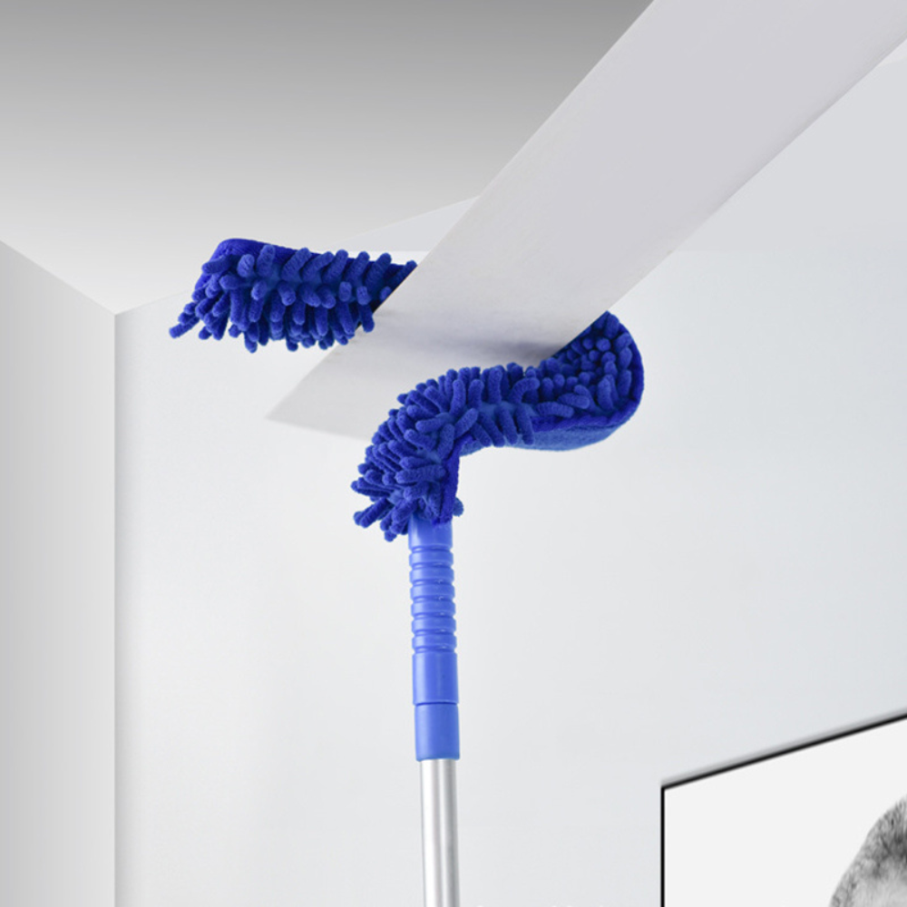 Extendable Ceiling Fan Duster with Bendable Microfiber Head and Aluminum Pole