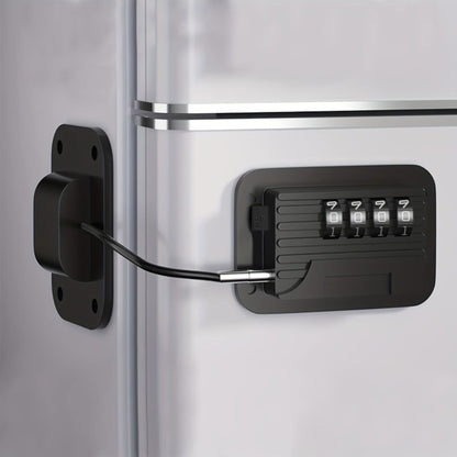 Password Protected Refrigerator Door Lock with Adjustable Strap and Adhesive Installation