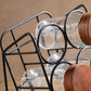 Spice Jar Set with Slanted Wooden Stand and Airtight Lids, 6-Piece