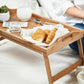 Folding Bamboo Bed Tray with Stable Surface and Foldable Legs
