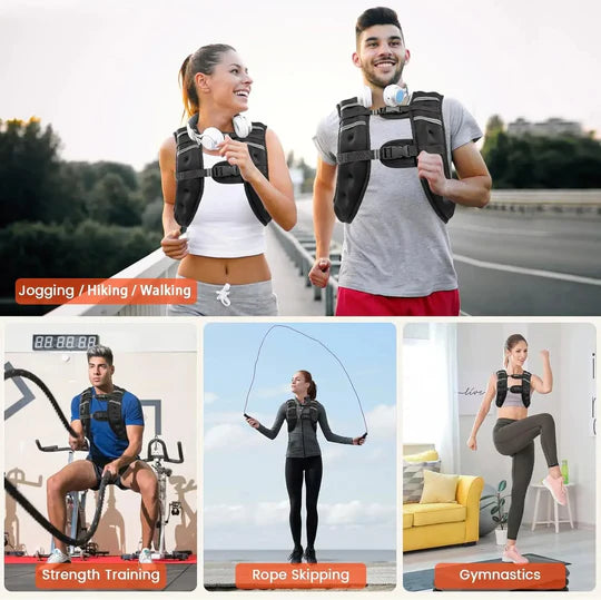 sjbackyard Adjustable Weighted Training Vest with Reflective Stripes