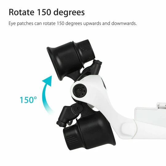 Adjustable LED Headband Magnifier with Interchangeable Lenses