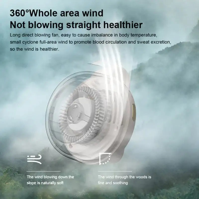 Wearable Clip Fan with Bladeless Design and 23-Hour Battery, Neck or Waist