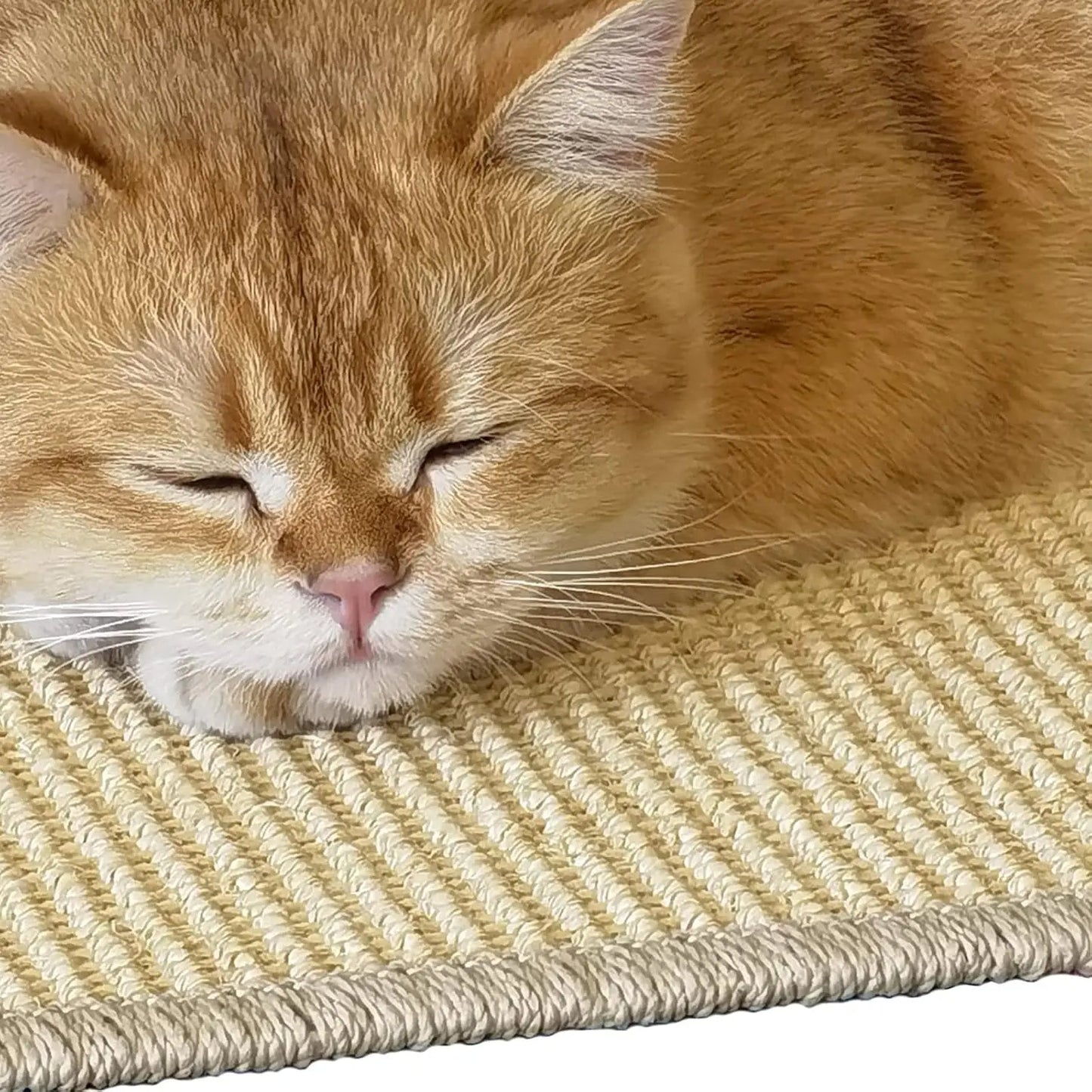 Sisal Scratcher Mat with Natural Fibers and Multi-Surface Mounting for Cats