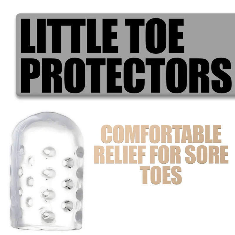 Silicone Toe Protectors with Friction Reducing Cushion and Clear Design, Washable