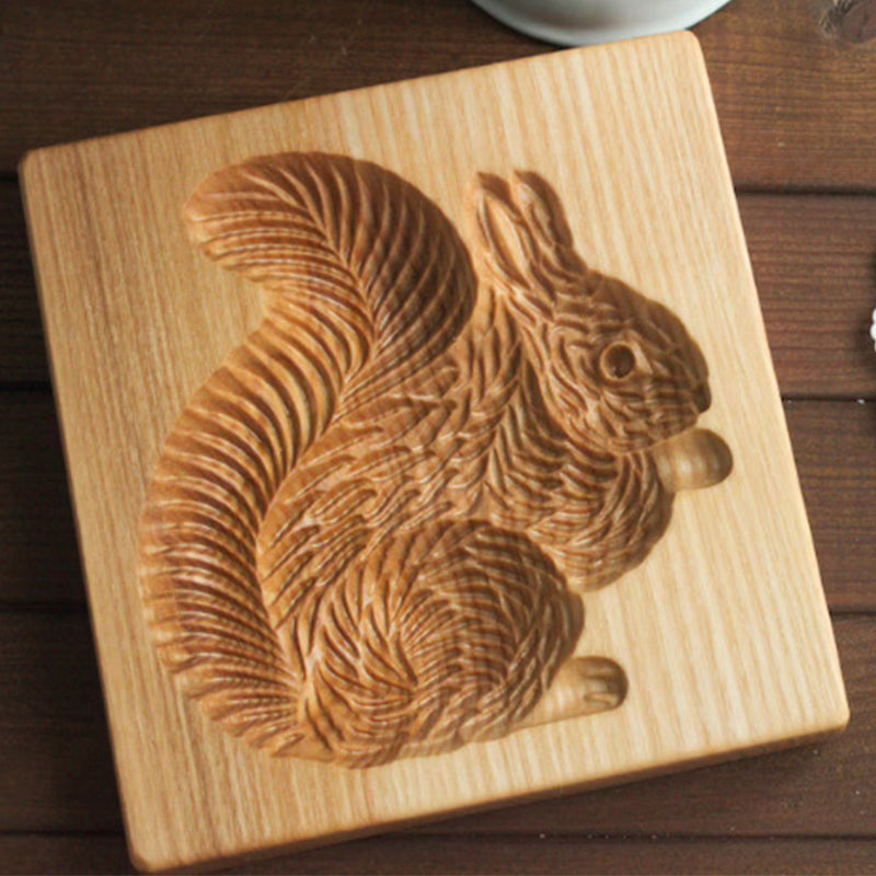 Wooden Cookie Cutter with Seven Seasonal Designs and Press-Lift Mold