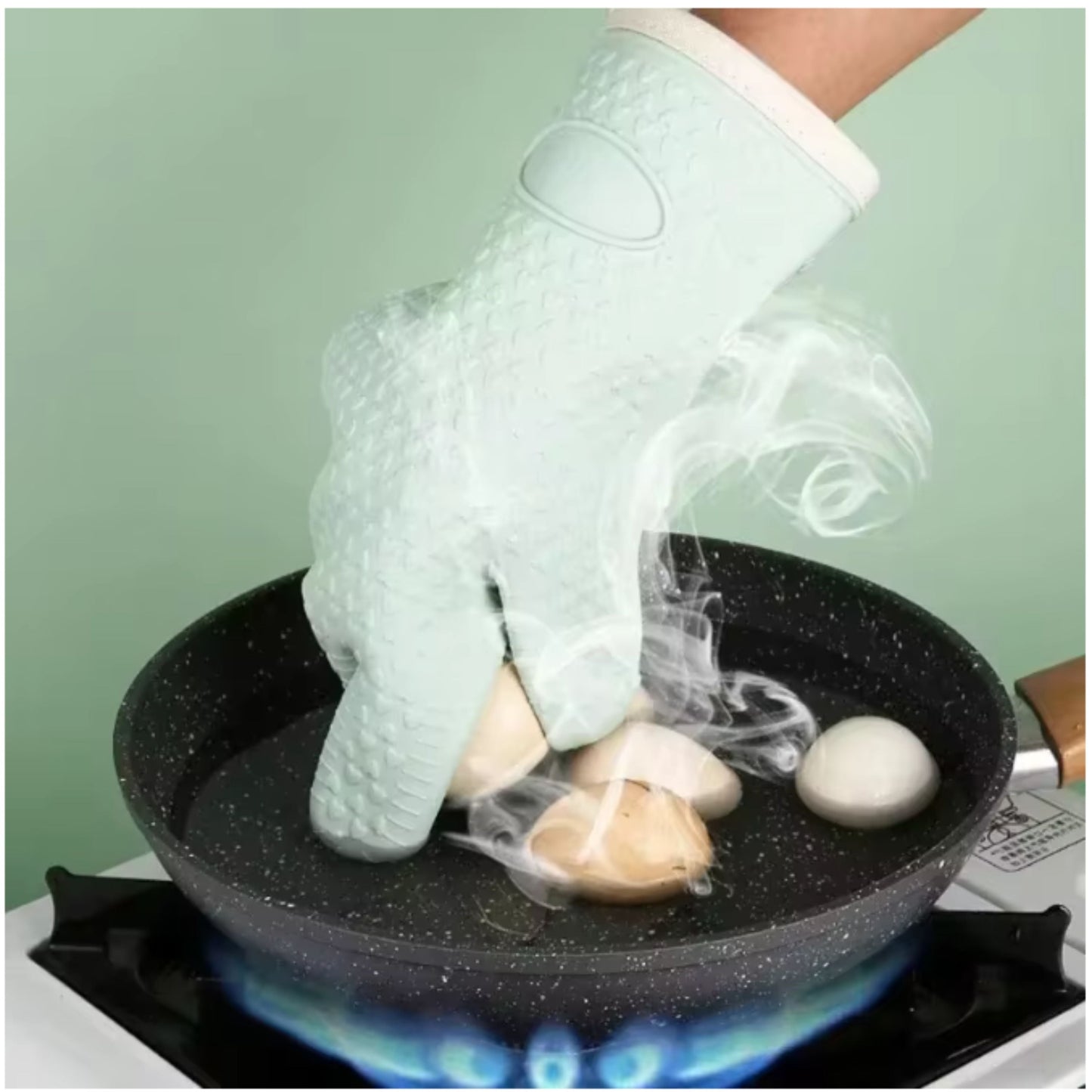Silicone Oven Gloves with Five Finger Design and Non Slip Grip, Heat Resistant
