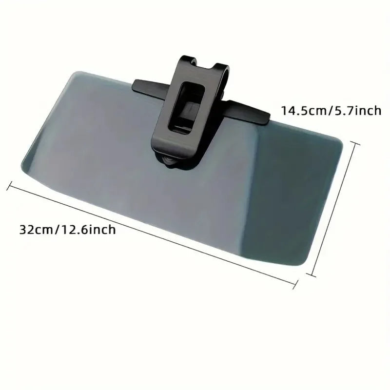 Car Sun Visor Extender with Polarized Acrylic Panel and Adjustable Clip