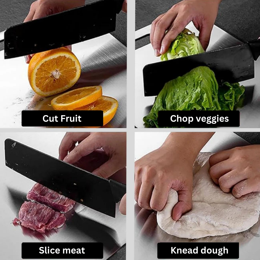 Titanium Cutting Board with Antibacterial Surface and Rounded Safety Edges