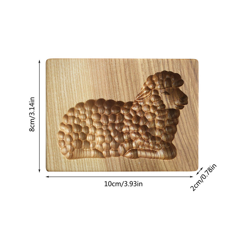 Wooden Cookie Cutter with Seven Seasonal Designs and Press-Lift Mold