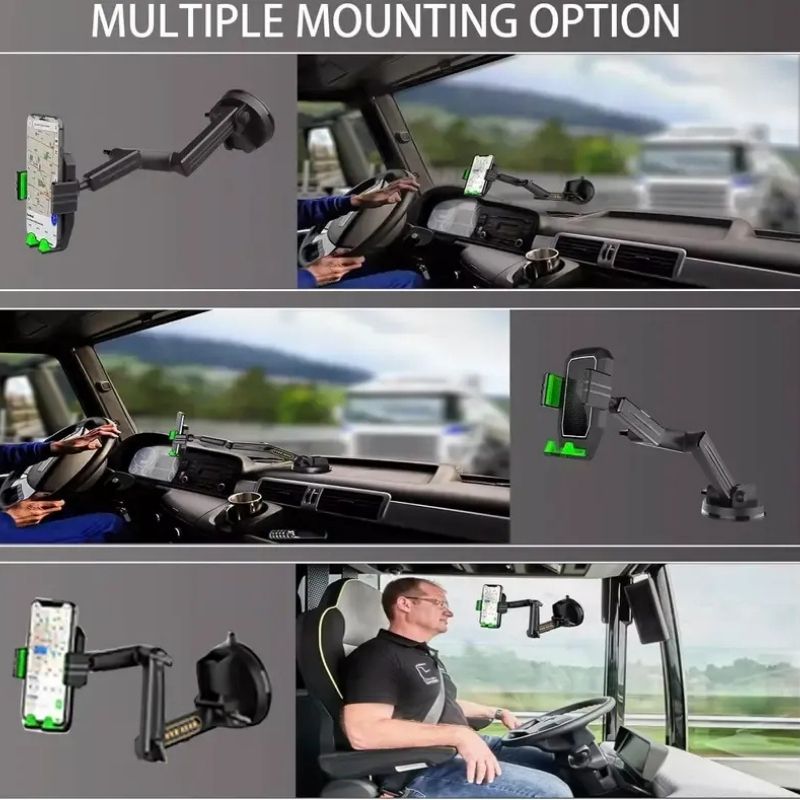 Vehicle Phone Mount with Gel Suction Cup and 16.9in Extending Arm, 360 Degree Rotation