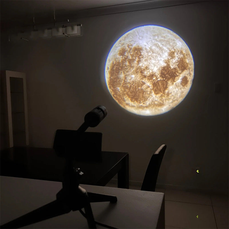 Celestial Projection Lamp with Dual Moon and Earth Films