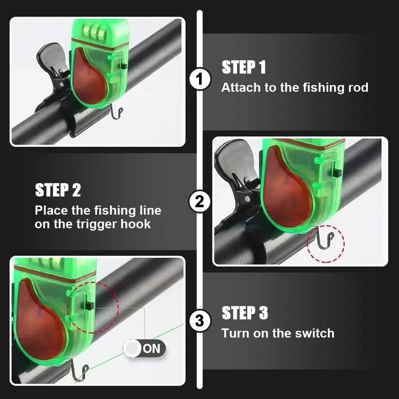 Fishing Bite Alarm with LED Light, New Sensitive Smart Electronic Fishing Bells for Rods, Fish Bite Alarm Sound Alert Bell, Clip-On Electronic Fishing Alarms Bite Alarms for Fishing allveramart