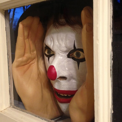 Scary Window Peeper Figure with Suction Cup Mounting and Realistic Latex Face