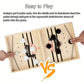 Two Player Wooden Puck Game with Center Gate Target and 10 Pucks