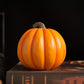Carved Jack O'Lantern Ornament with Skull Insert and Resin Construction