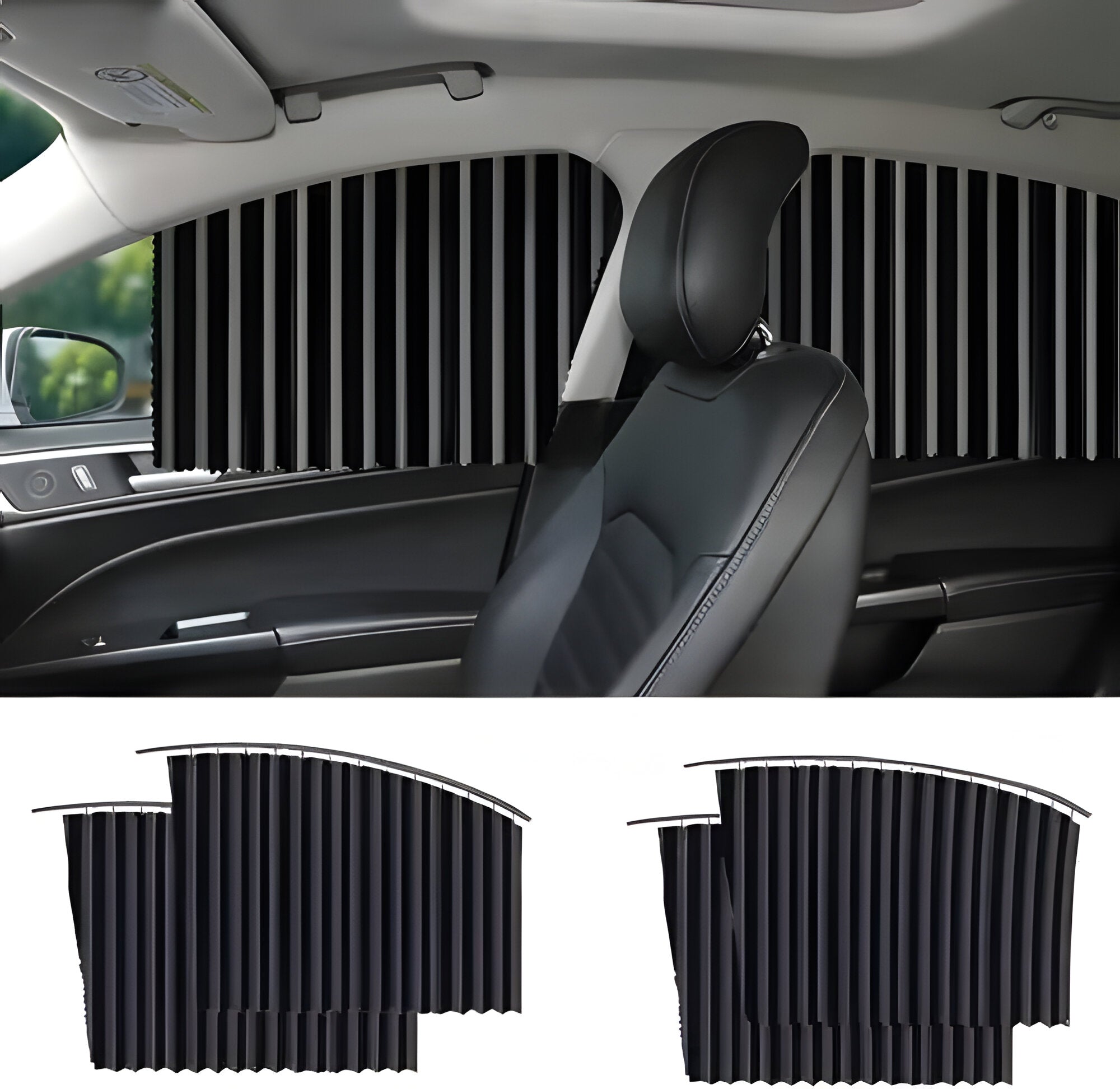 Magnetic Car Window Shade with UV Protection and Sliding Track System