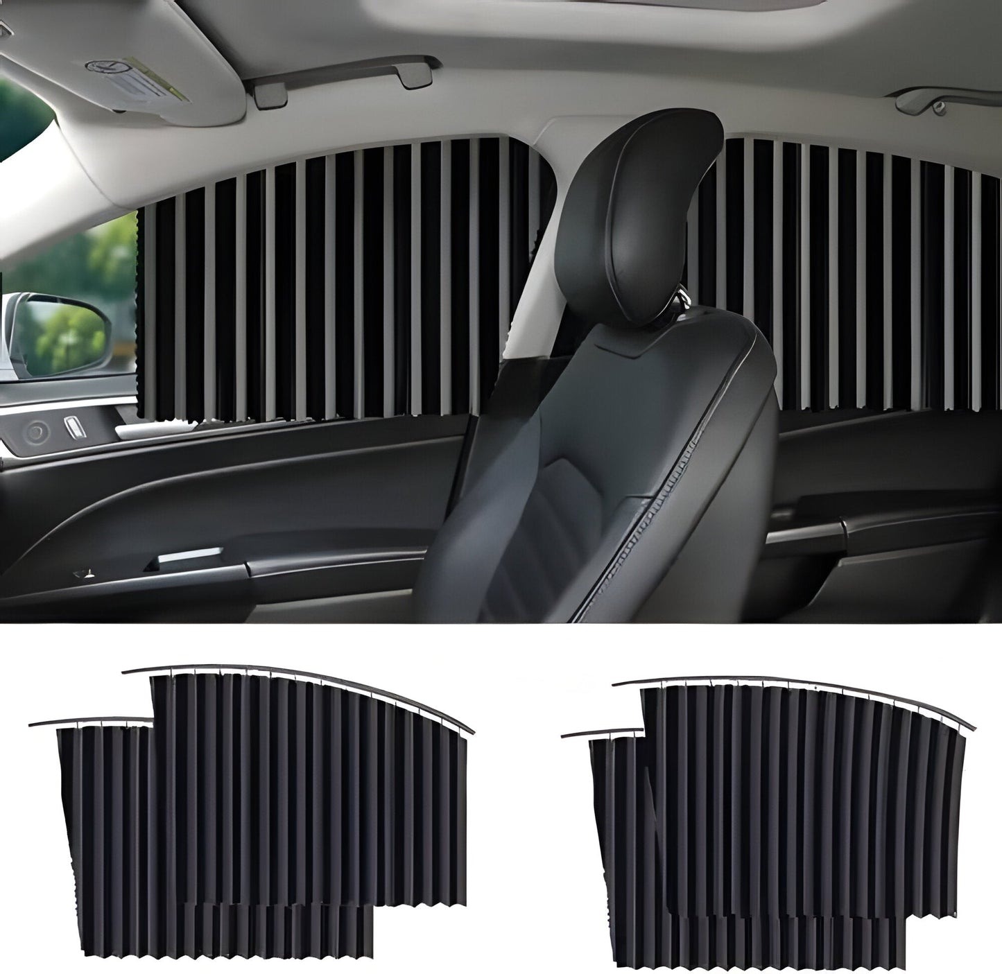 Magnetic Car Window Shade with UV Protection and Sliding Track System