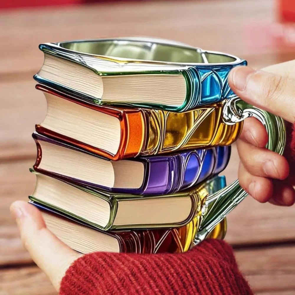3D Book Spine Glass Coffee Mug Literary Gift Book Lovers - LICHTZOONE