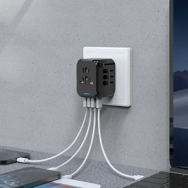Universal All-in-One Travel Power Adapter for Worldwide Charging