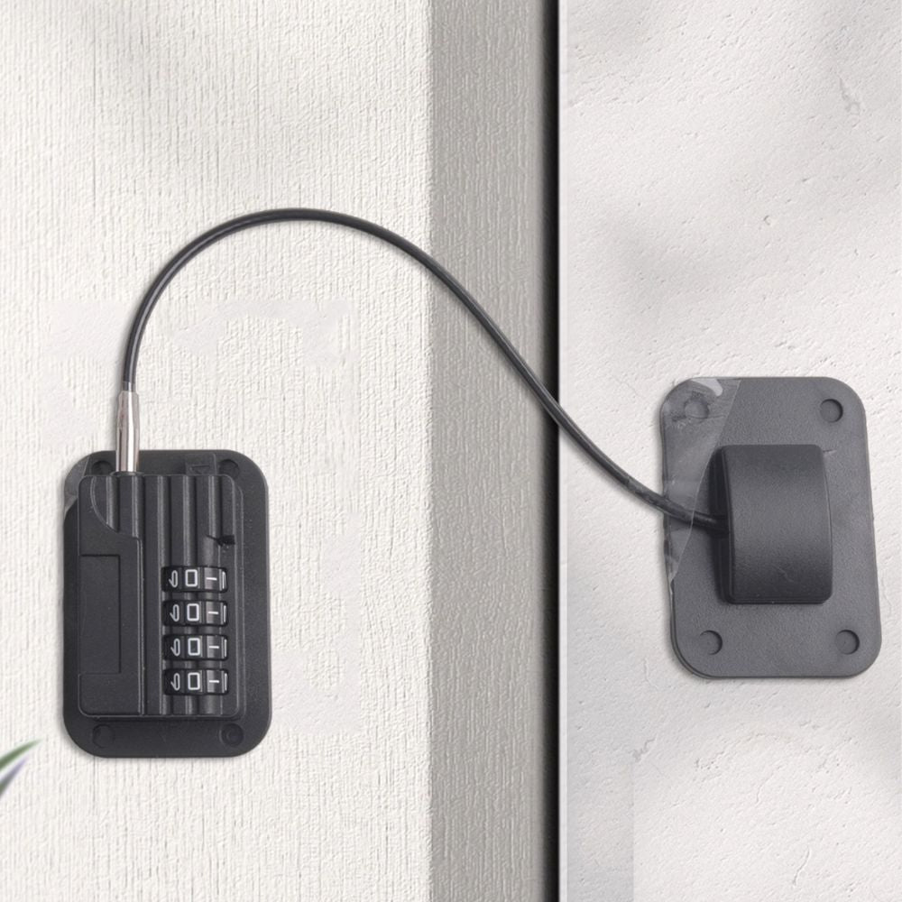 Password Protected Refrigerator Door Lock with Adjustable Strap and Adhesive Installation